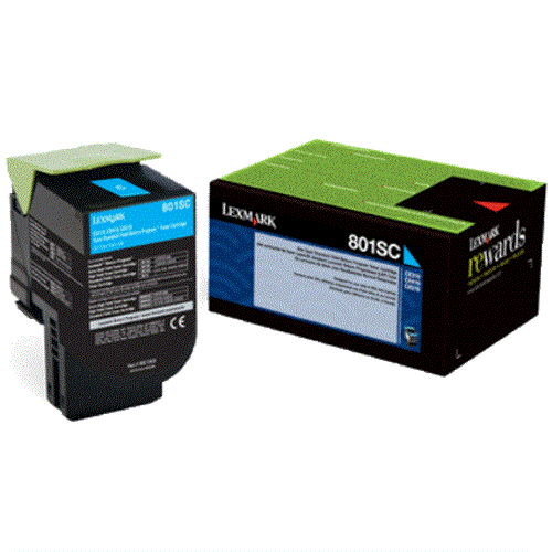 80c8sce.gif Lexmark 80C8SC0 Standard Cyan Toner Cartridge (Genuine) - Image 1